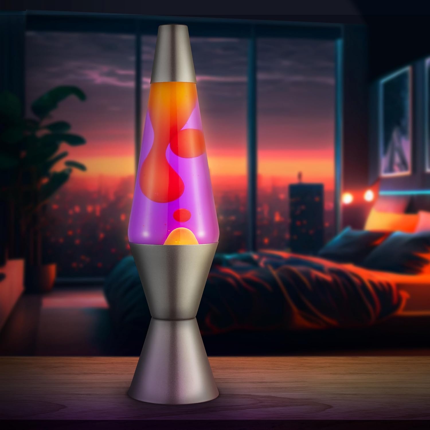Lava Lamp - 14.5" Purple Sunset - The Original Motion Light - Yellow Wax And Purple Liquid - Item #2635 - Image 4