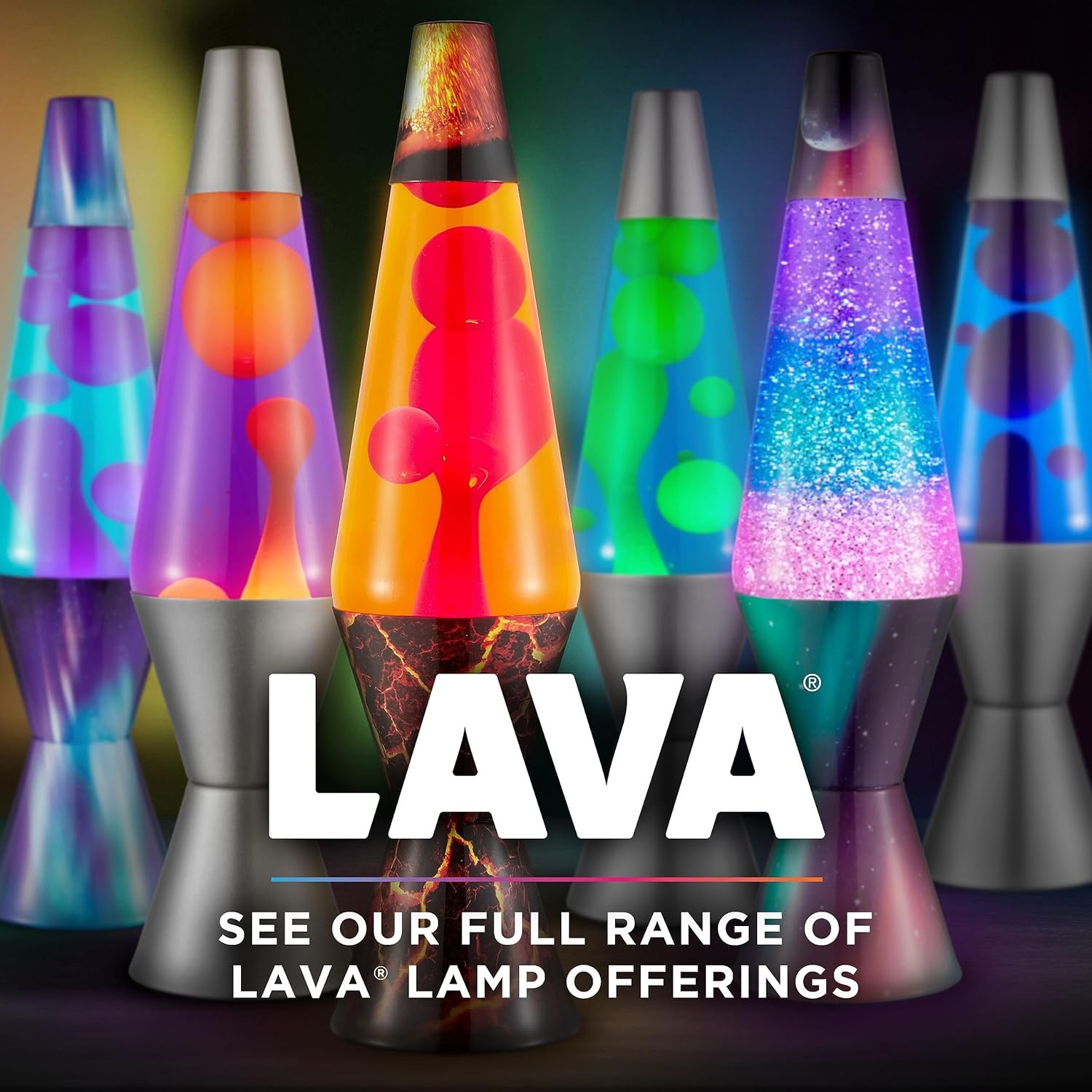 Lava Lamp - 14.5" Polar Glimmer - The Original Motion Light - Silver Glitter, Multicolor Base And Globe - Item #2048 - Image 6