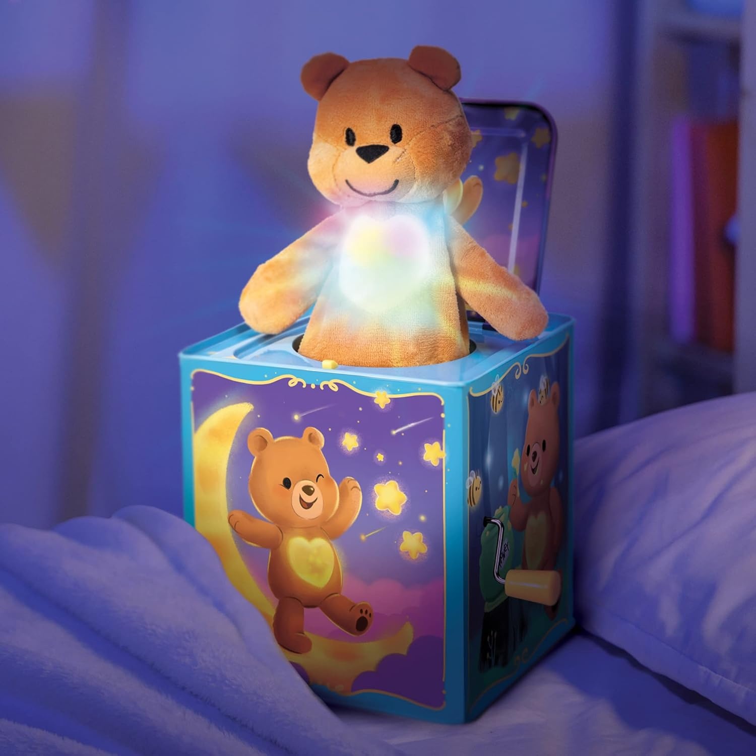 Schylling-Teddy Bear Pop N Glow Jack In The Box-18+Mo-Tpgjb, Small - Image 2