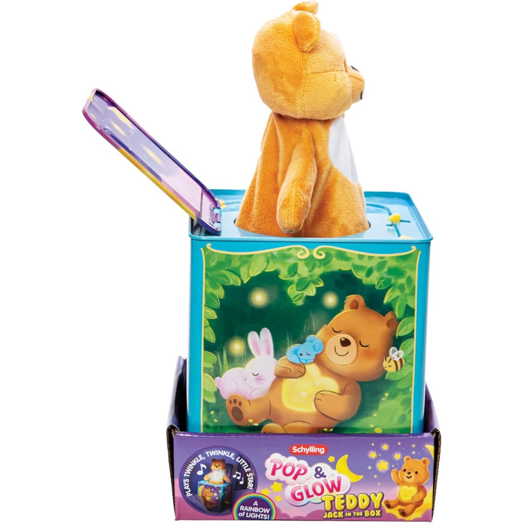 Schylling-Teddy Bear Pop N Glow Jack In The Box-18+Mo-Tpgjb, Small - Image 3