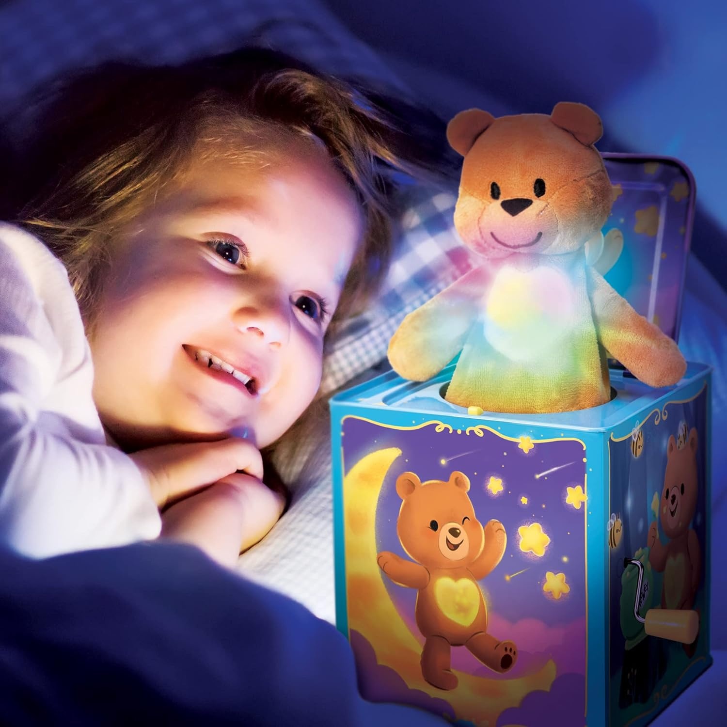 Schylling-Teddy Bear Pop N Glow Jack In The Box-18+Mo-Tpgjb, Small - Image 4