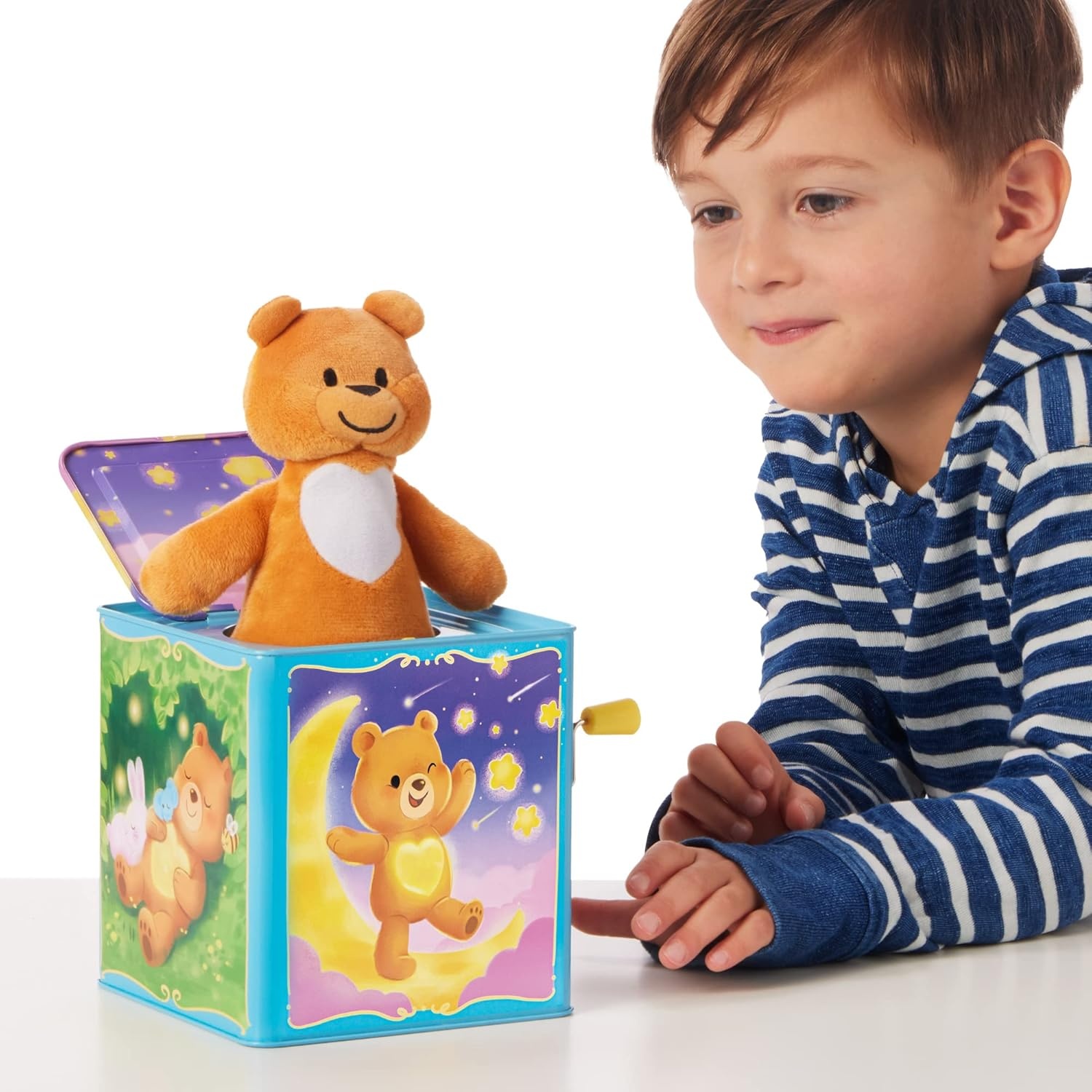 Schylling-Teddy Bear Pop N Glow Jack In The Box-18+Mo-Tpgjb, Small - Image 5