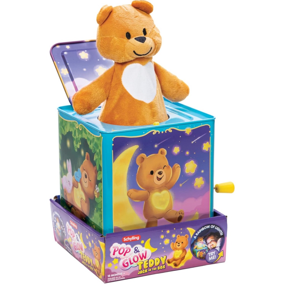 Schylling-Teddy Bear Pop N Glow Jack In The Box-18+Mo-Tpgjb, Small - Image 8