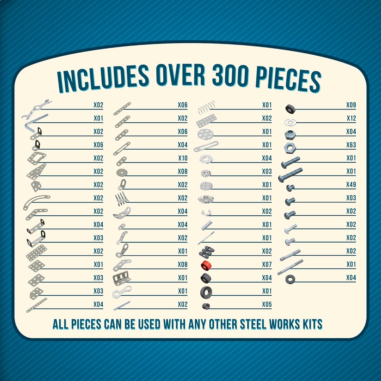 Schylling Steel Works Mechanical Multi-Model - Steel Building Set - Includes 300 Pieces, Tools, And Instructions To Make 10 Different Models - Ages 8 And Up - Image 2