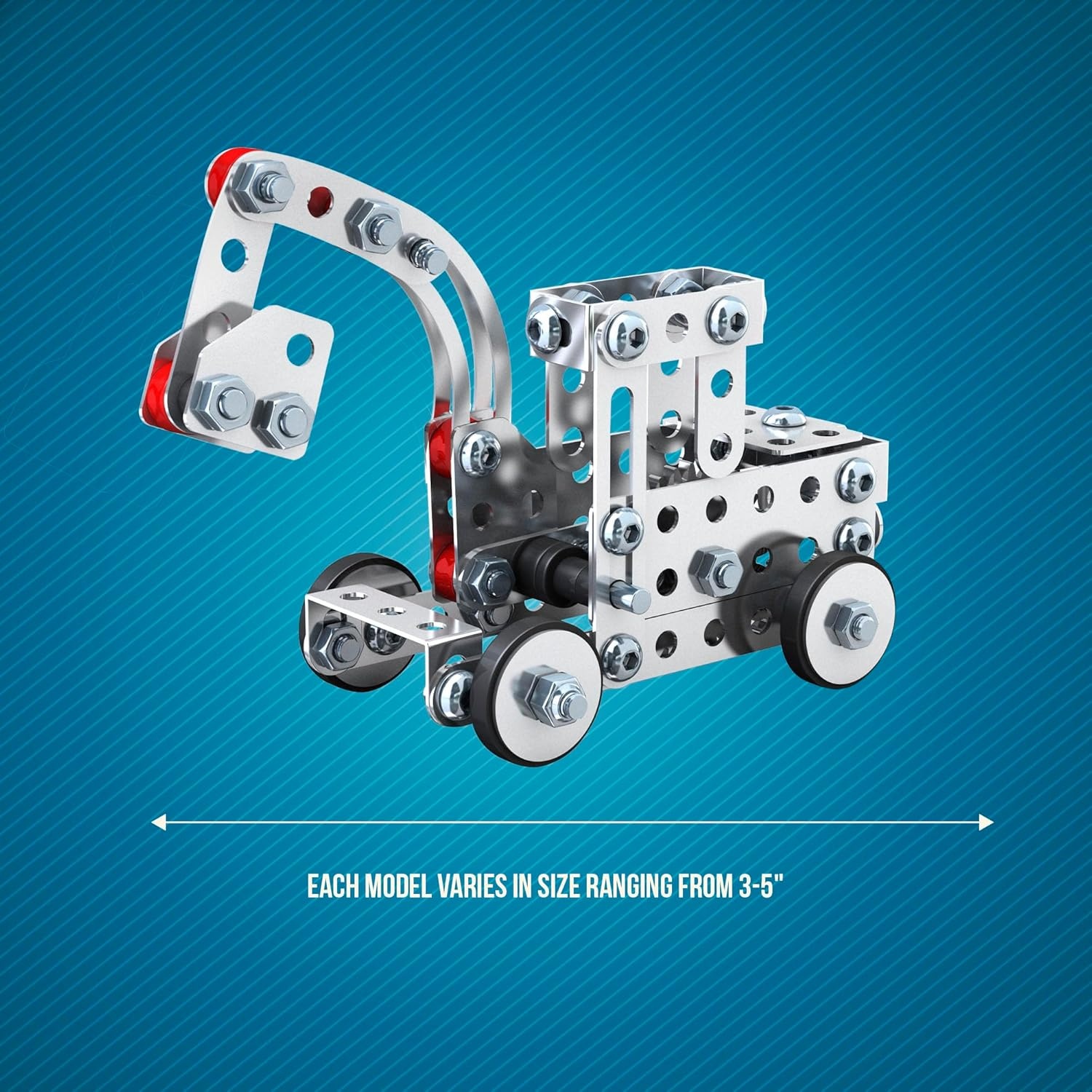 Schylling Steel Works Mechanical Multi-Model - Steel Building Set - Includes 300 Pieces, Tools, And Instructions To Make 10 Different Models - Ages 8 And Up - Image 5