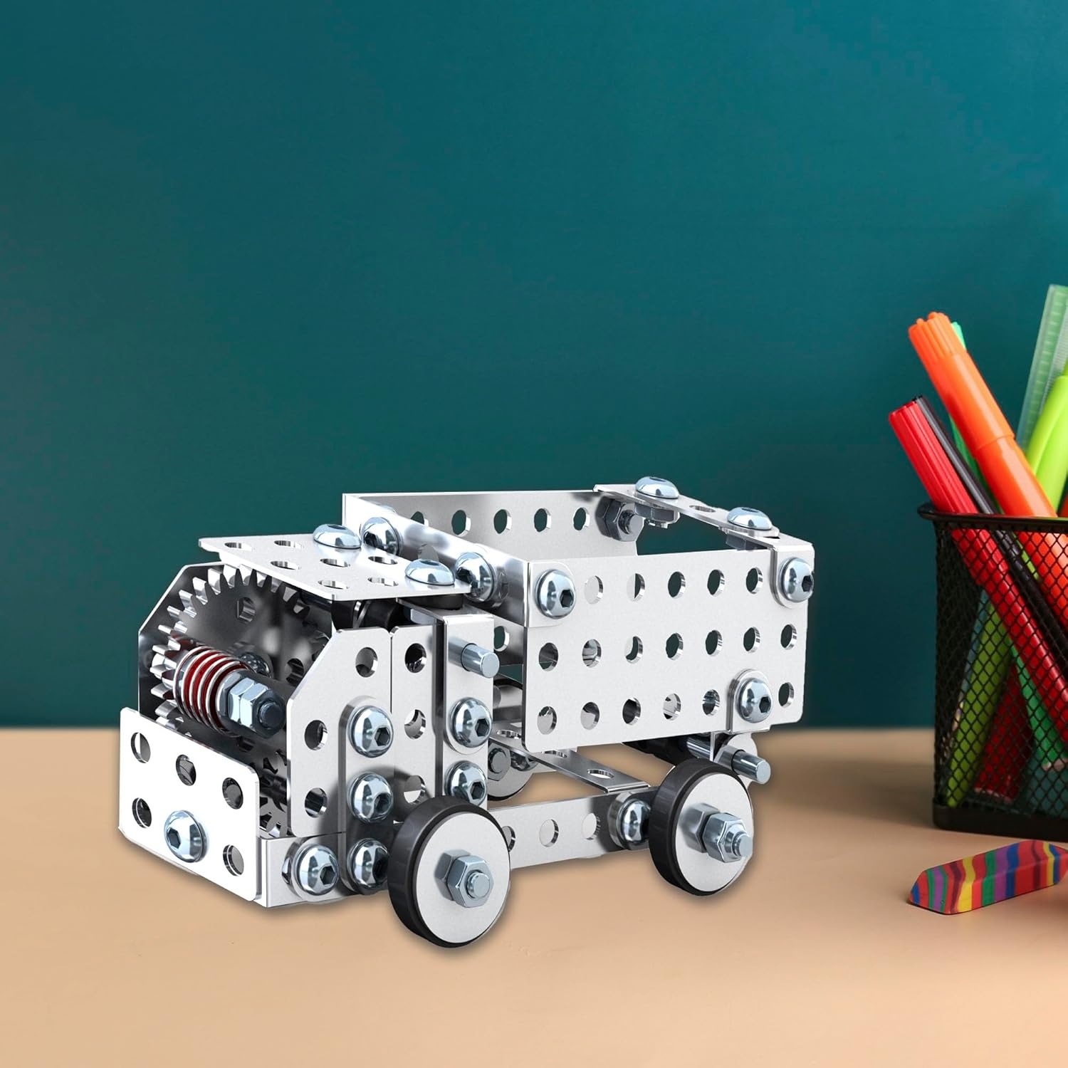 Schylling Steel Works Mechanical Multi-Model - Steel Building Set - Includes 300 Pieces, Tools, And Instructions To Make 10 Different Models - Ages 8 And Up - Image 7