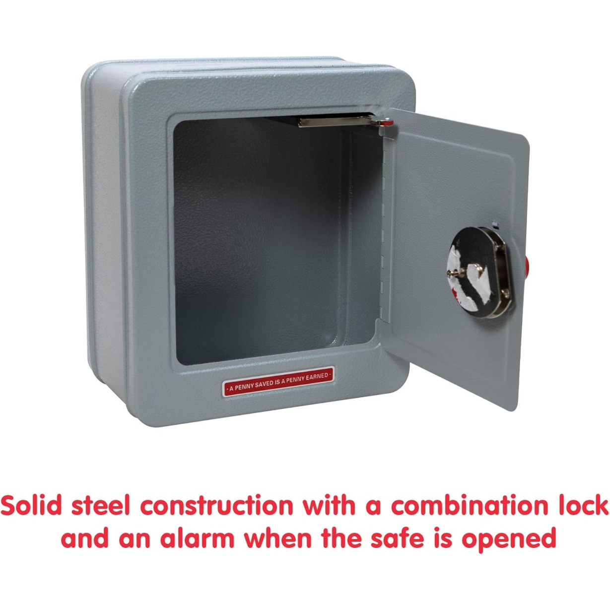 Schylling Steel Safe With Alarm - Kids Silver Metal Safe With Combination Lock And Alarm - Ages 5 And Up - Image 2