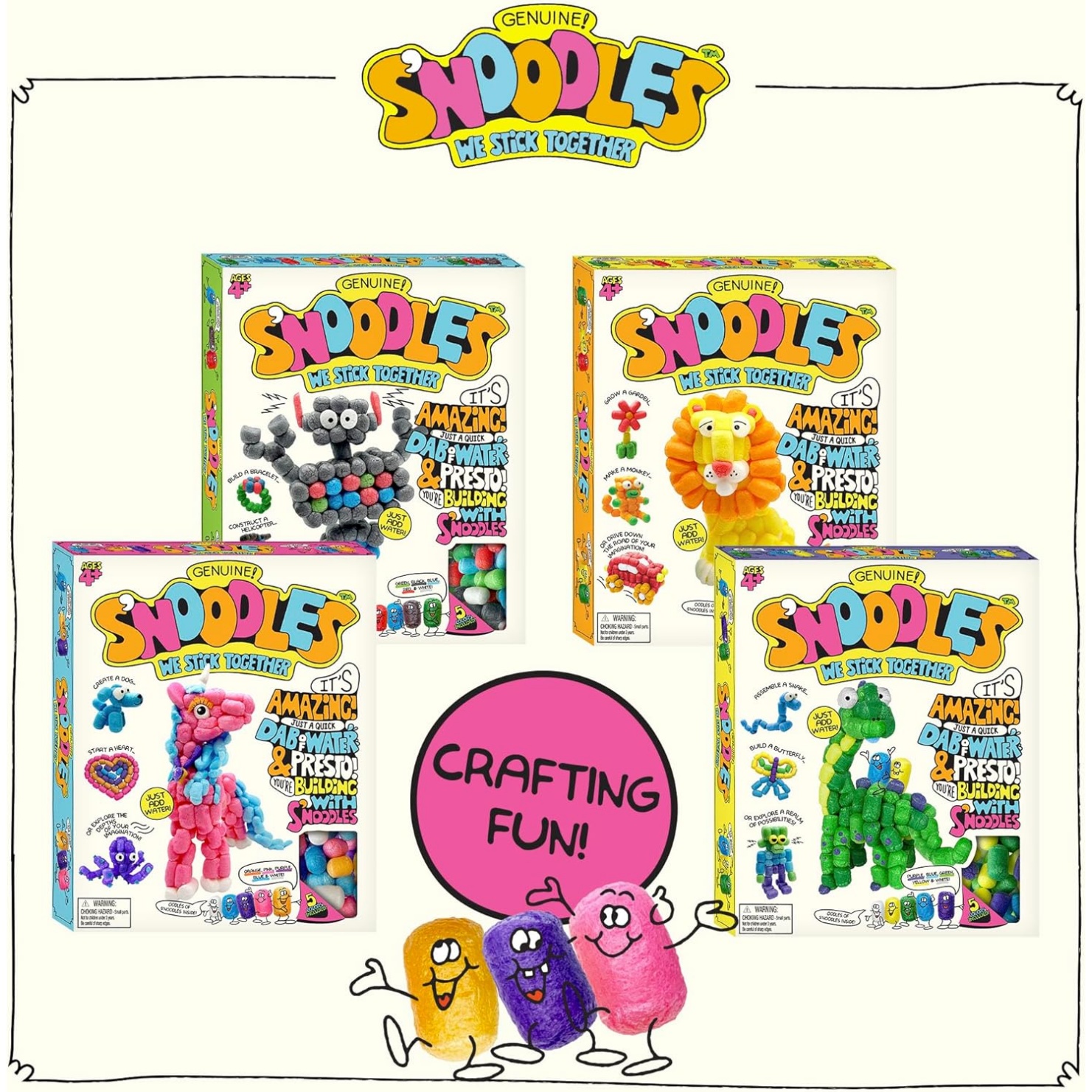 Schylling S'noodles - Creative Building Craft Kit - Just Add Water - Ages 4 And Up - One Kit - Image 7