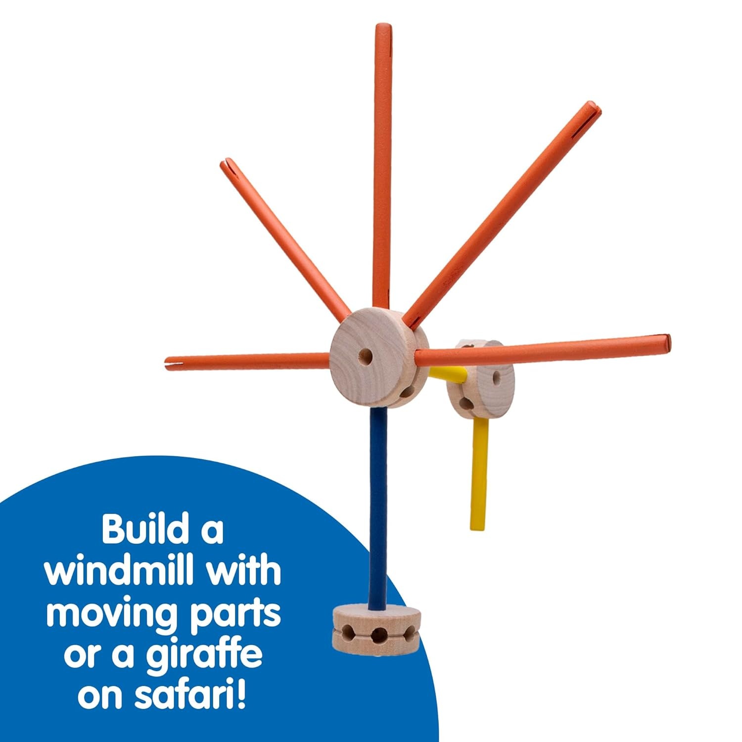 Schylling Mkt Super Makit Classic Wood Construction Toy, 3+ Years, 70-Pieces (1 Ea) - Image 4