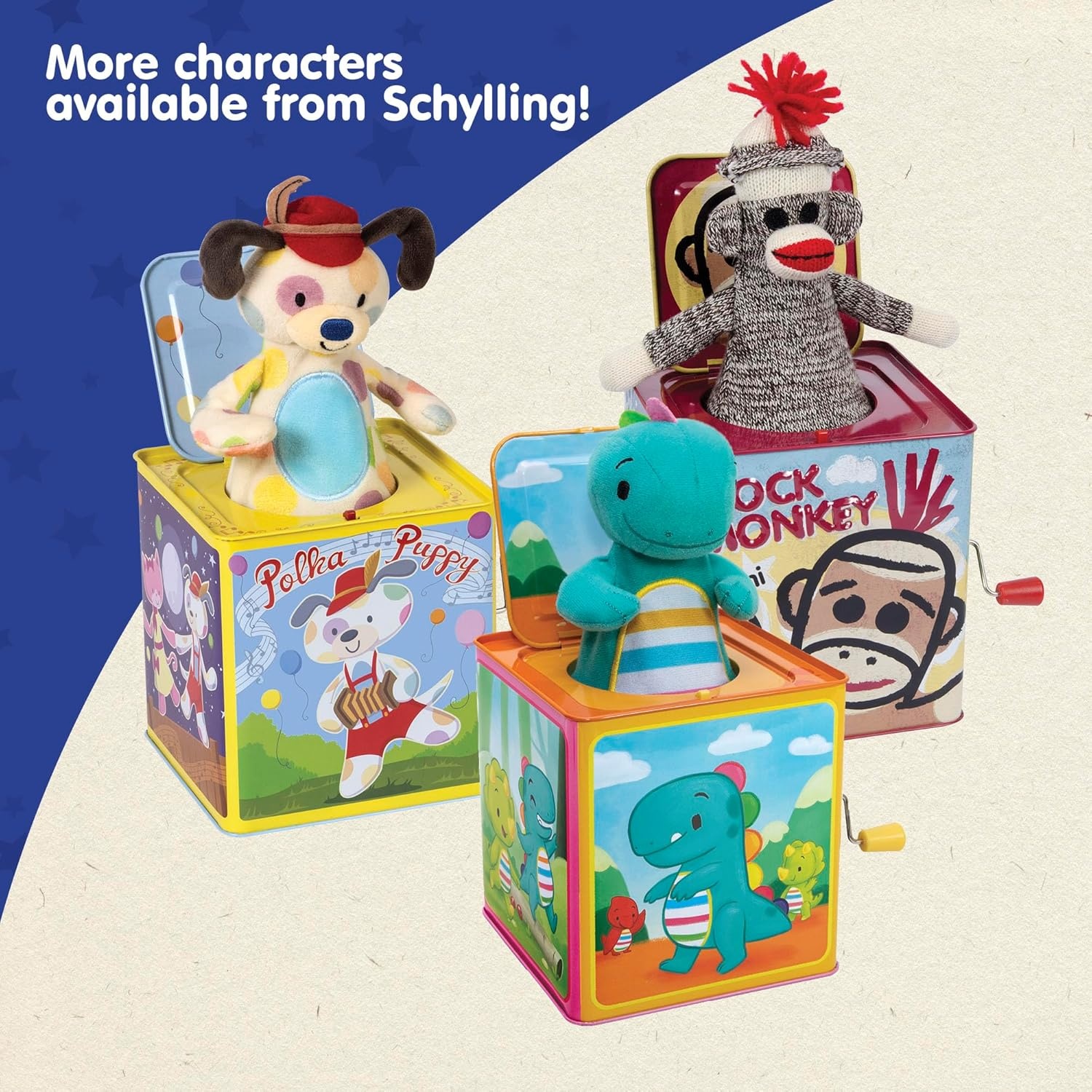 Schylling Jester Jack In The Box - Classic Children's Musical Toy - Colorful And Durable Tin Box With Silly Jester Plush - Age 18 Months And Up - Image 6