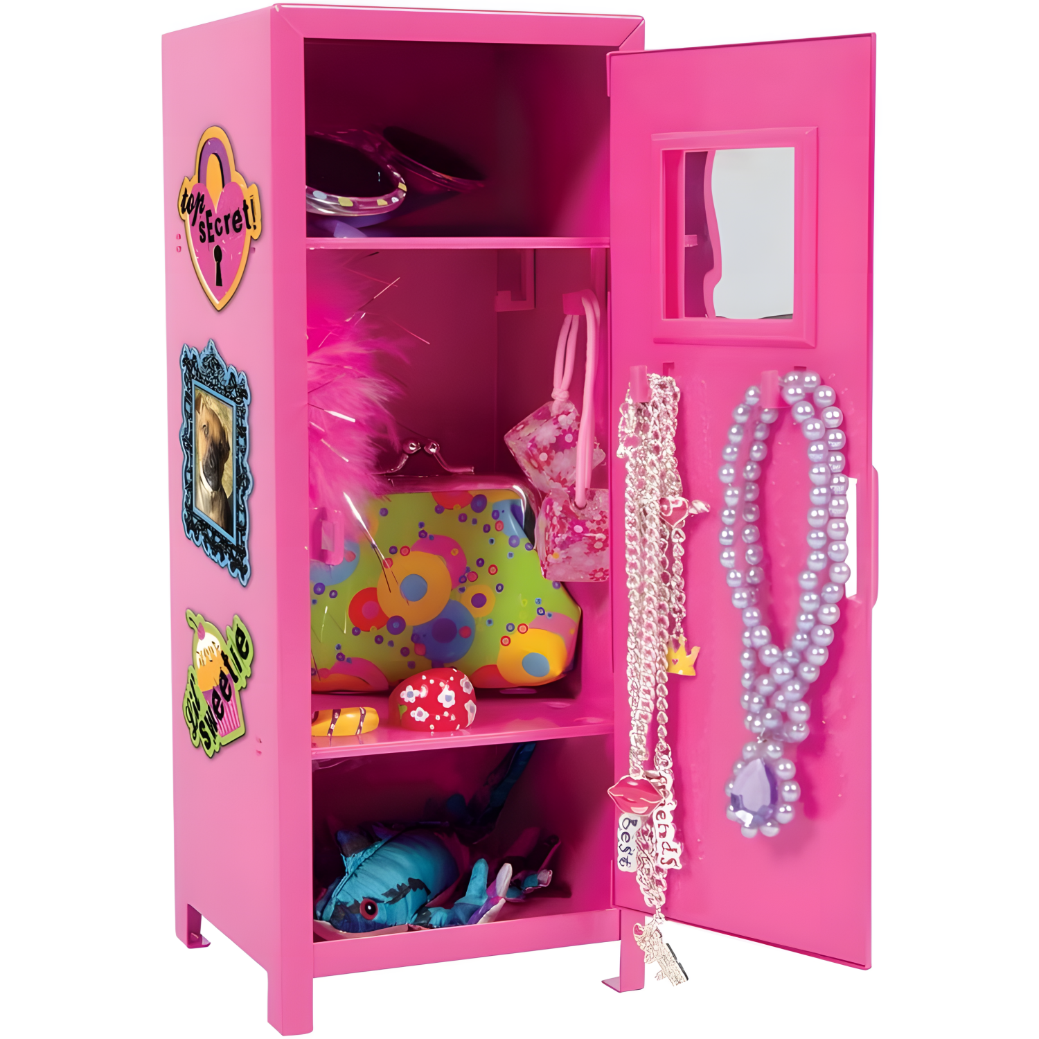 Schylling Girls Talk Pink Mini Locker - 11.25" Decorative Metal Storage Locker With 17 Mix-And-Match Magnets, Lock, And Keys - Ages 4-12 - Image 2