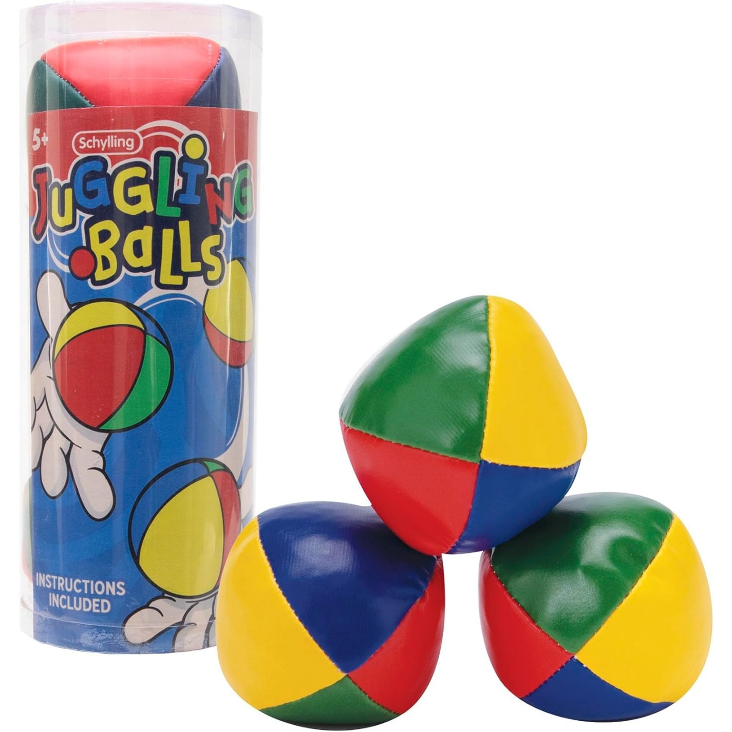 Schylling Classic Juggling Balls - Colorful Vinyl Toss-And-Catch Balls With Bead Filling - Includes 3 Balls And Instructions - Ages 5 And Up - Three Piece Set