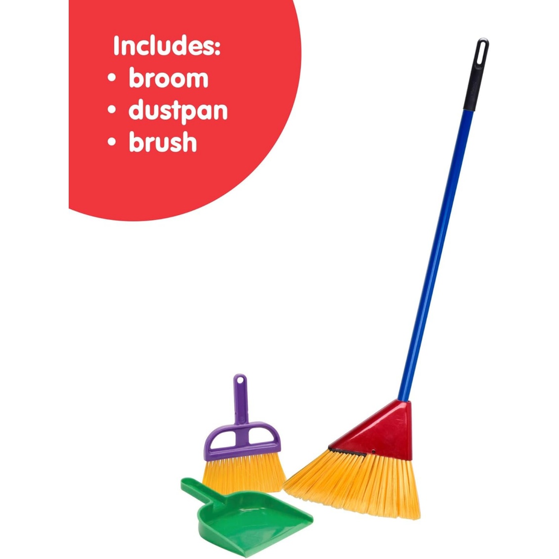 Schylling Children's Broom Set - Kids Pretend Play Cleaning Kit - Includes Broom, Dustpan, And Brush - Ages 3 And Up - Image 2