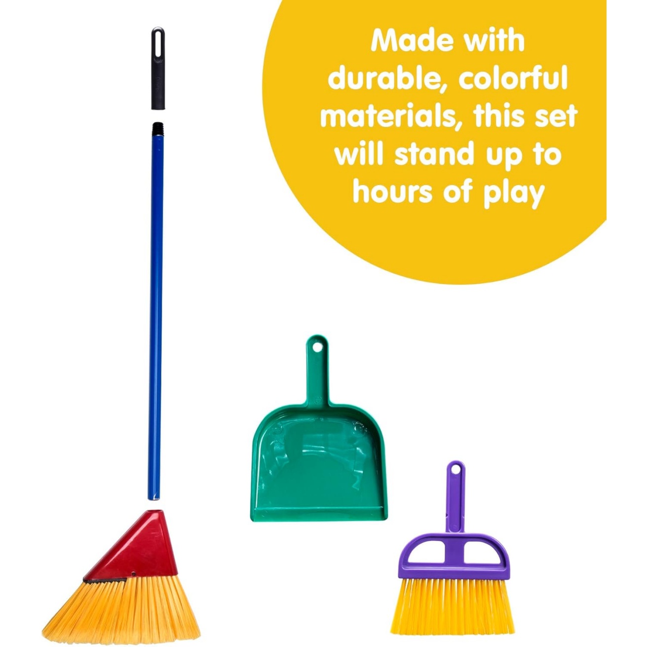 Schylling Children's Broom Set - Kids Pretend Play Cleaning Kit - Includes Broom, Dustpan, And Brush - Ages 3 And Up - Image 5