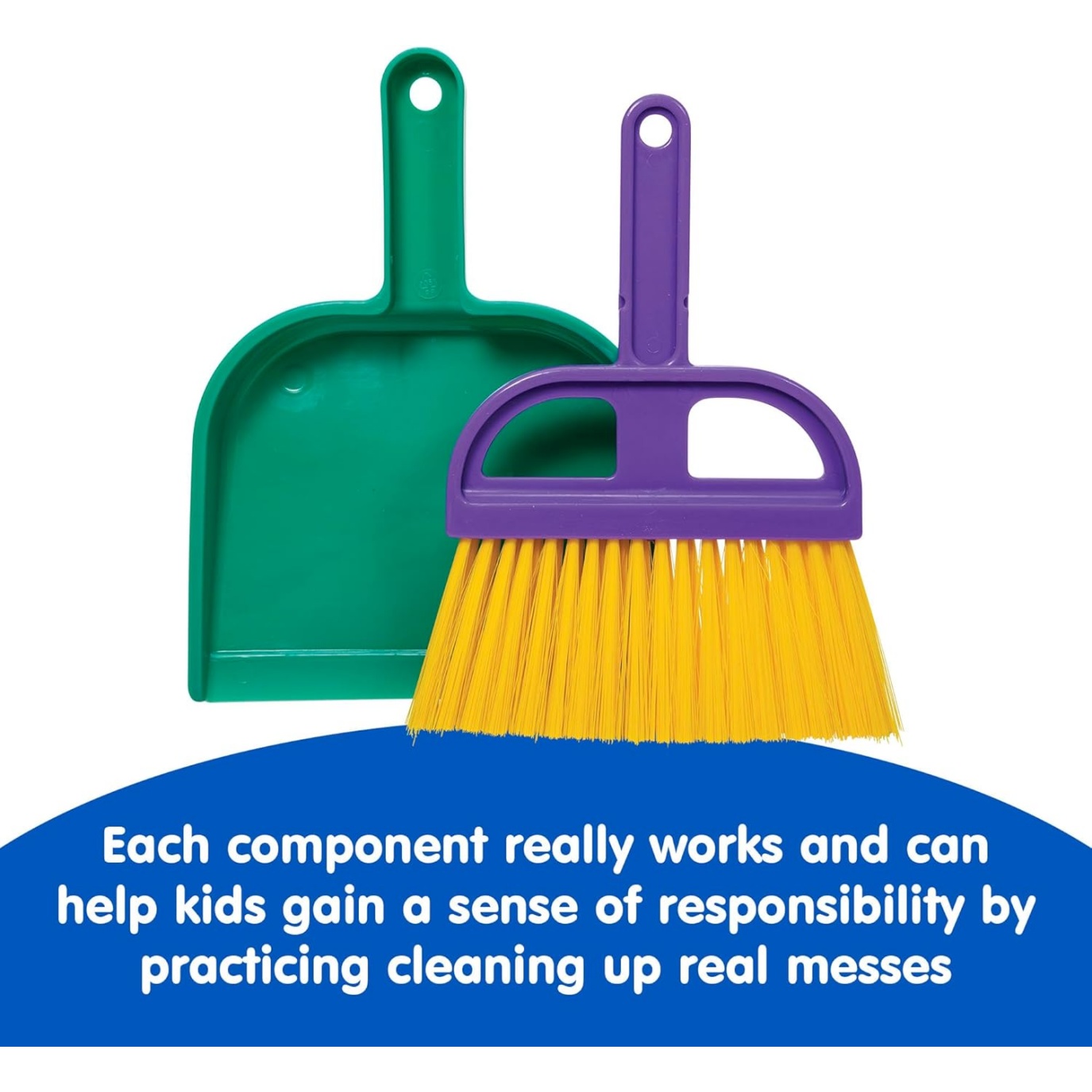 Schylling Children's Broom Set - Kids Pretend Play Cleaning Kit - Includes Broom, Dustpan, And Brush - Ages 3 And Up - Image 6