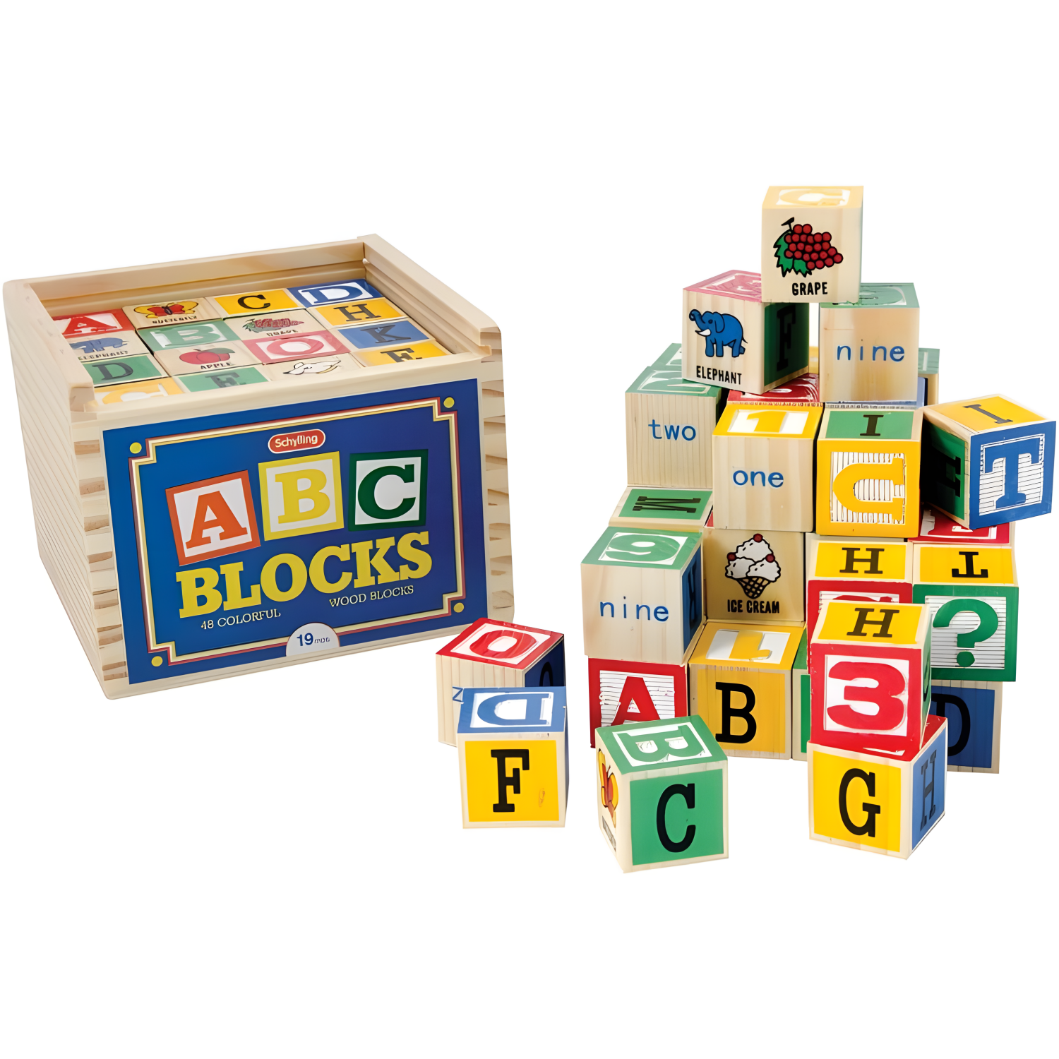 Schylling Abc Wooden Alphabet Blocks Toy - Image 3