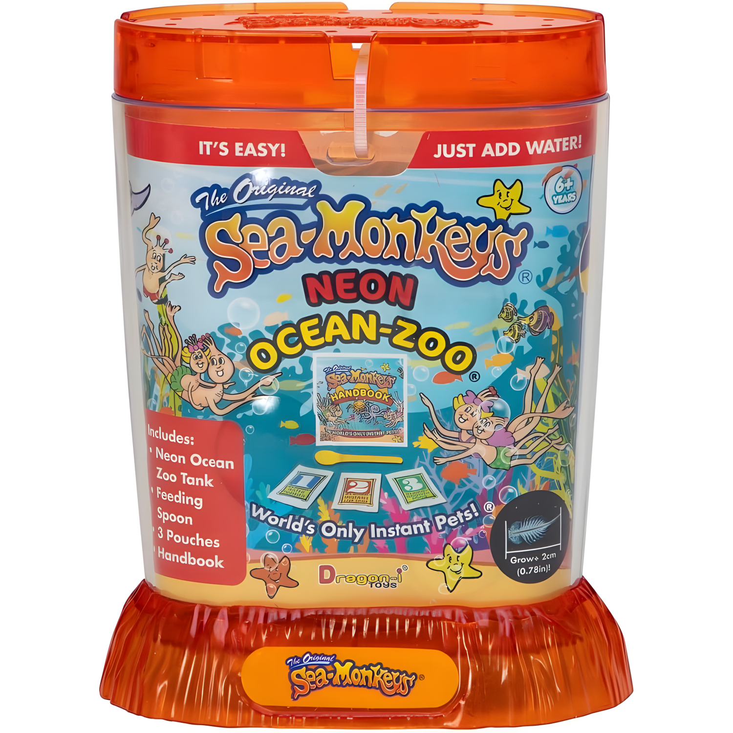 Sea-Monkeys Ocean Zoo Neon - World's Only Instant Pets - Assorted Colors - Ages 6+ (Pack Of 1)