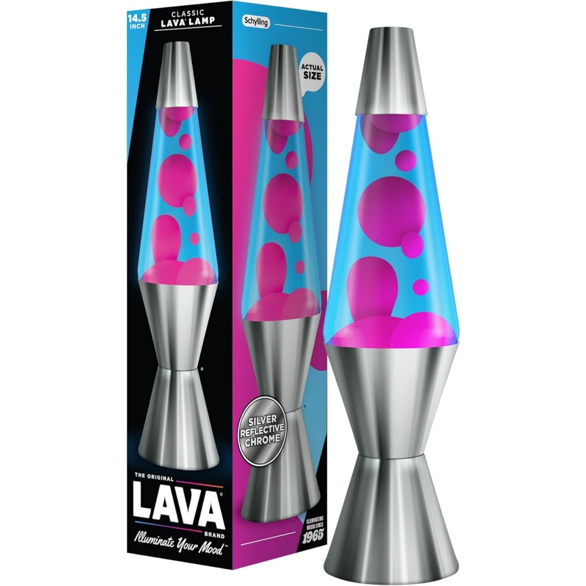 Lava The Original Lamp - 14.5" Neon Pink - Classic Liquid Motion Lamp - Green/Yellow And Blue Liquid - Item #2383 - Image 8